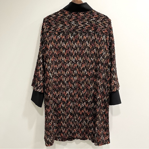 IC by Connie K Textured Chevron Zig Zag Button Front Jacket 2X Made in USA - Picture 2 of 11